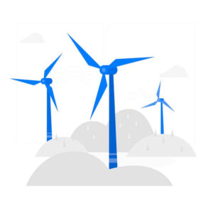 Ilustração de turbinas eólicas